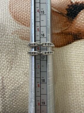 14k WG Double Band Ring Enhancer with diamonds